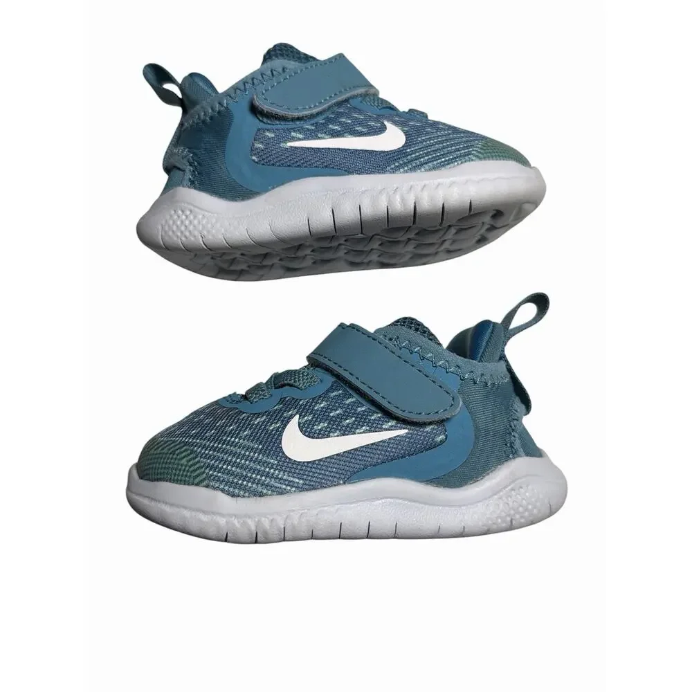 Nike Free Run Blue Toddler Infant Walking Sneakers Shoes Childrens Size 4C